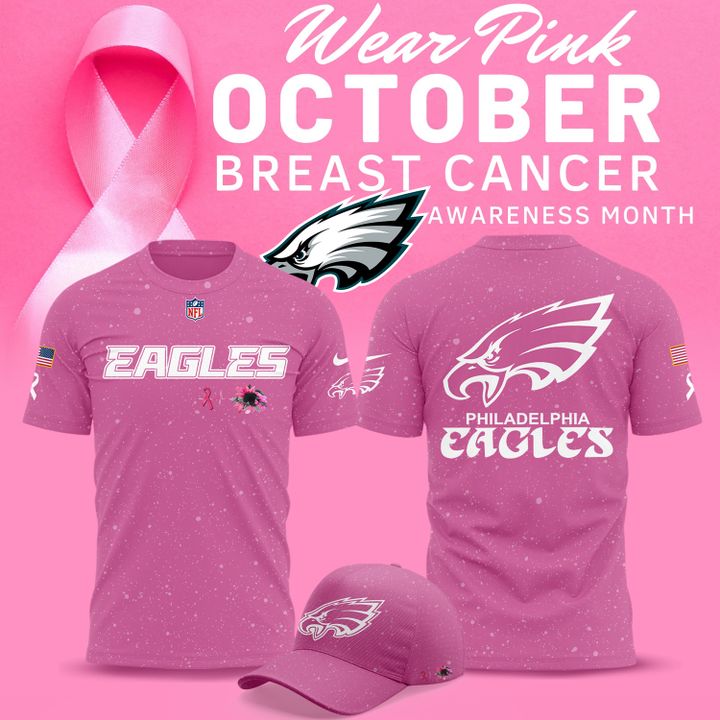 Exclusive Version Philadelphia Eagles Breast Cancer Awareness Tshirt 2025