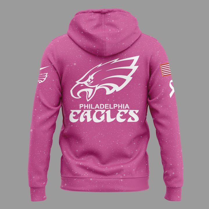 Exclusive Version Philadelphia Eagles Breast Cancer Awareness Hoodie 2025