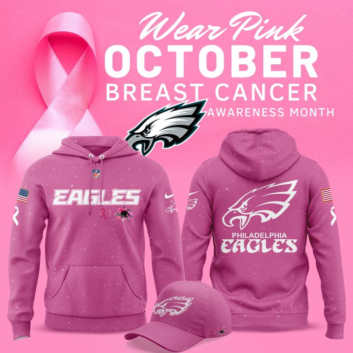 Exclusive Version Philadelphia Eagles Breast Cancer Awareness Hoodie 2025