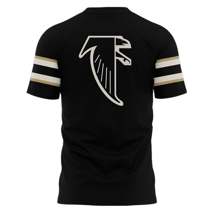 1966-1969 Atlanta Falcons Throwbacks Helmet Logo Black T-Shirt
