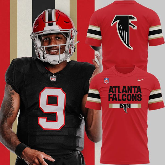 1966-1969 Atlanta Falcons Throwbacks Helmet Logo Red T-Shirt