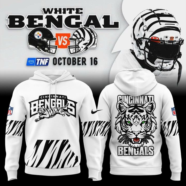 Men's Nike White Cincinnati Bengals "White Bengals" Hoodie