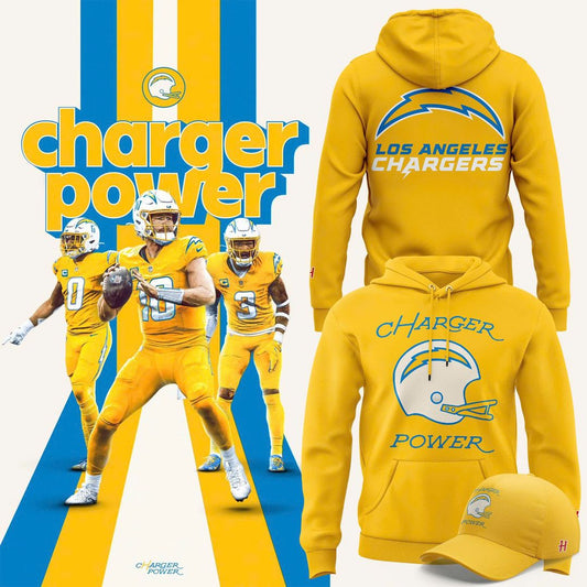 Los Angeles Chargers "Charger Power" Yellow Hoodie