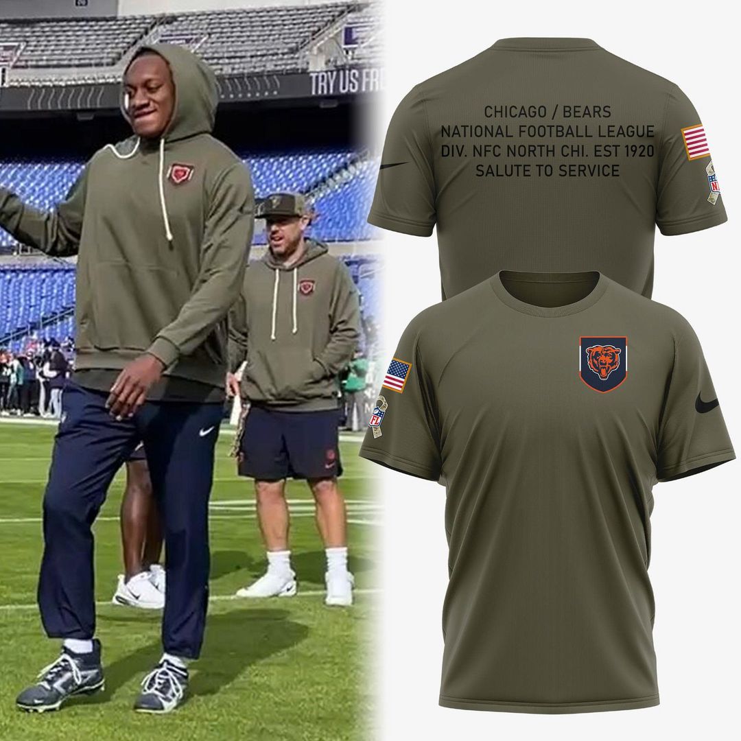 Chicago Bears Salute To Service 2025 Combo T-Shirt