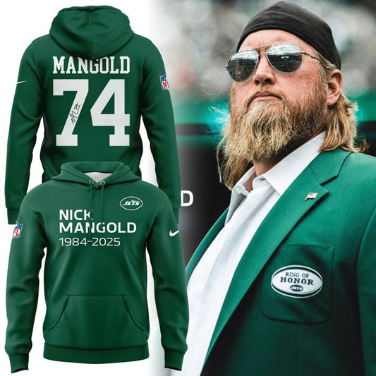 New York Jets 74 Nick Mangold hoodie for fans