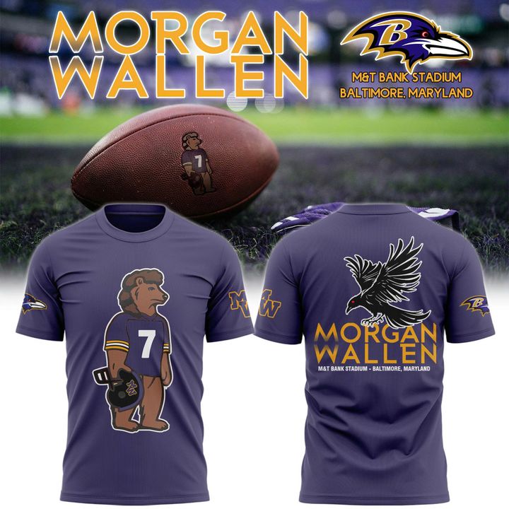 Baltimore Ravens x Morgan wallen 2025 Tour M&T Bank Stadium T-Shirt