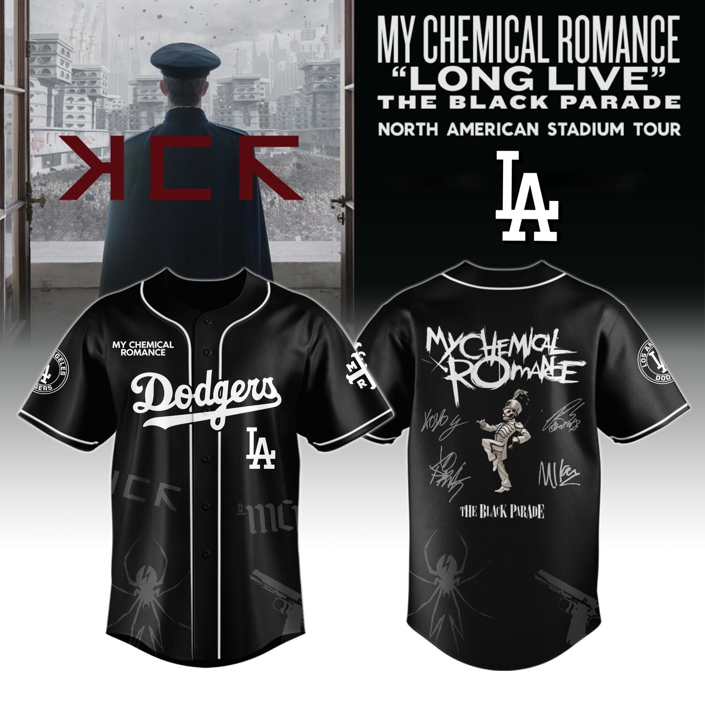 Los Angeles Dodgers x My Chemical Romance “Long Live The Black Parade” North American Stadium Tour Jersey