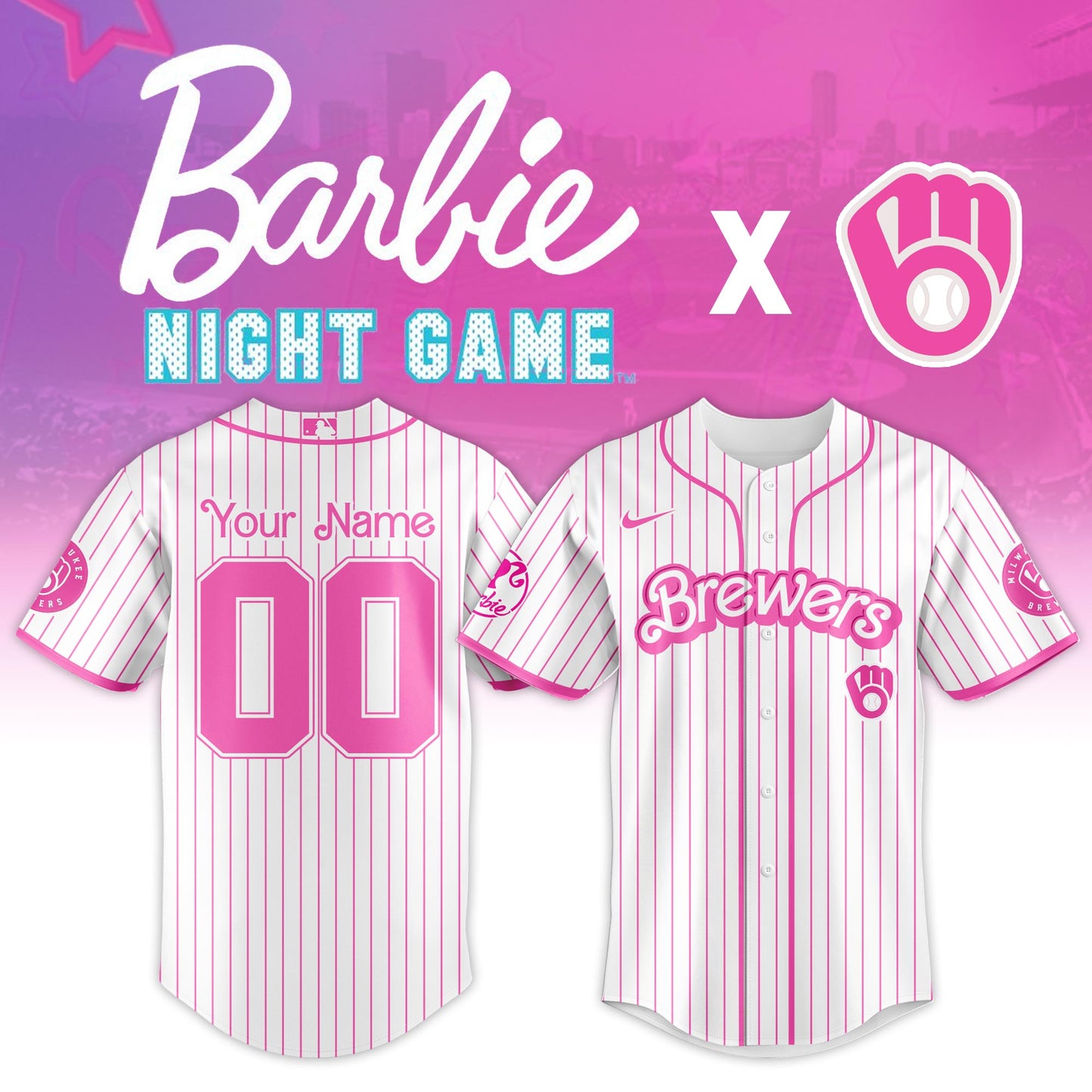 Milwaukee Brewers x Barbie Night Game Limited Edition Jersey 2025