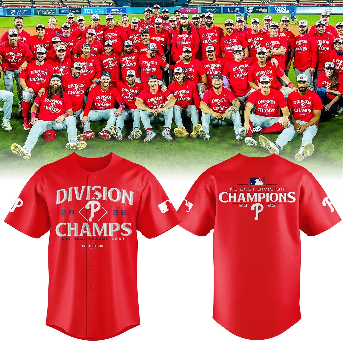 Philadelphia Phillies BACK-TO-BACK NL EAST CHAMPIONS Baseball Jersey