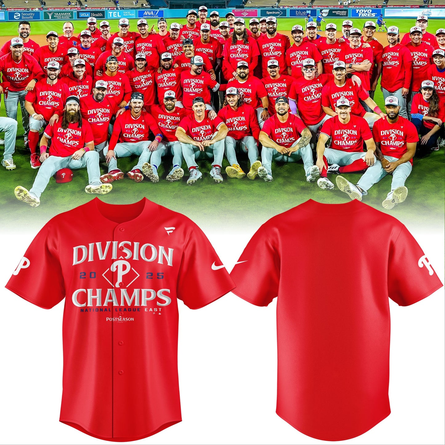 Philadelphia Phillies BACK-TO-BACK NL EAST CHAMPIONS Baseball Jersey