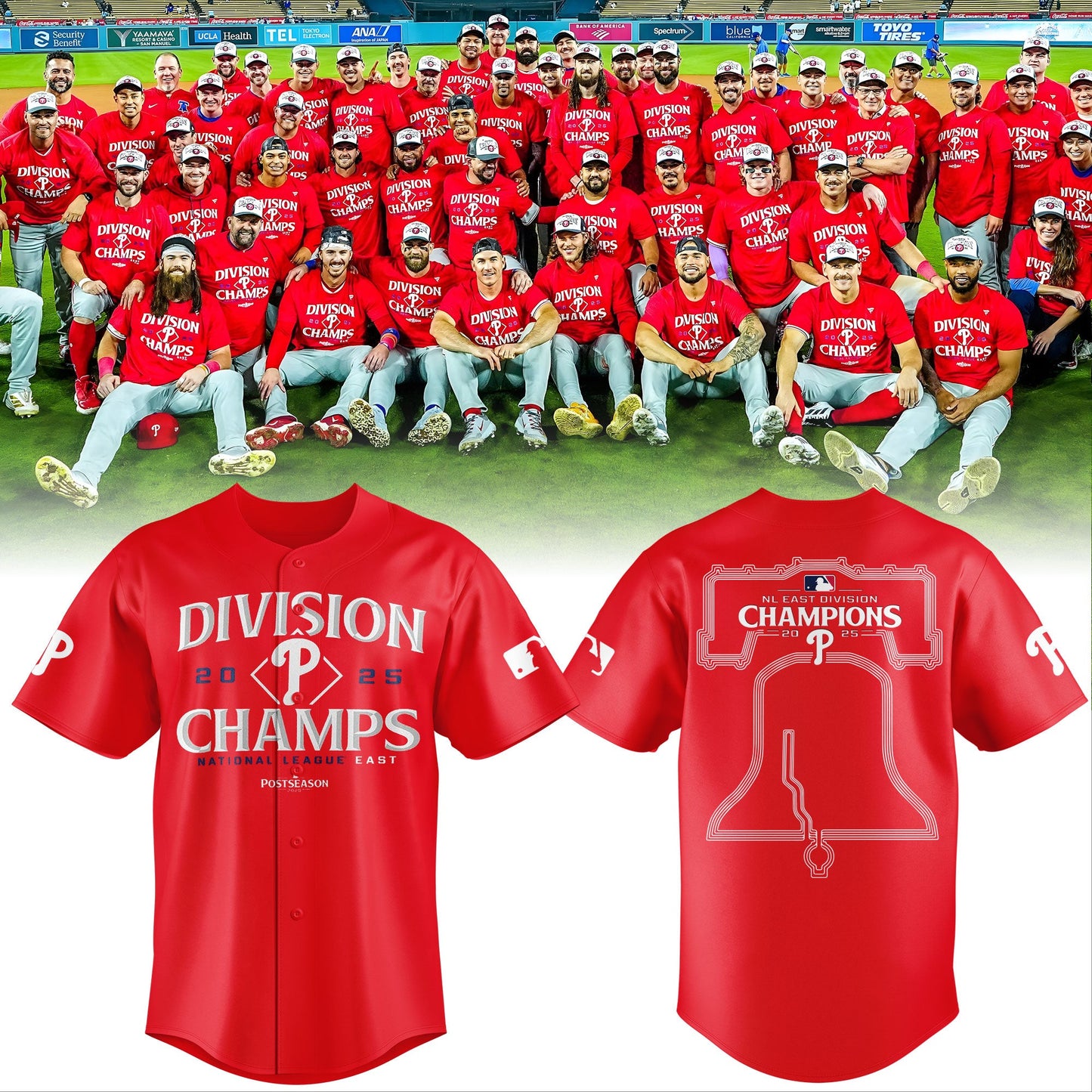 Philadelphia Phillies BACK-TO-BACK NL EAST CHAMPIONS Baseball Jersey