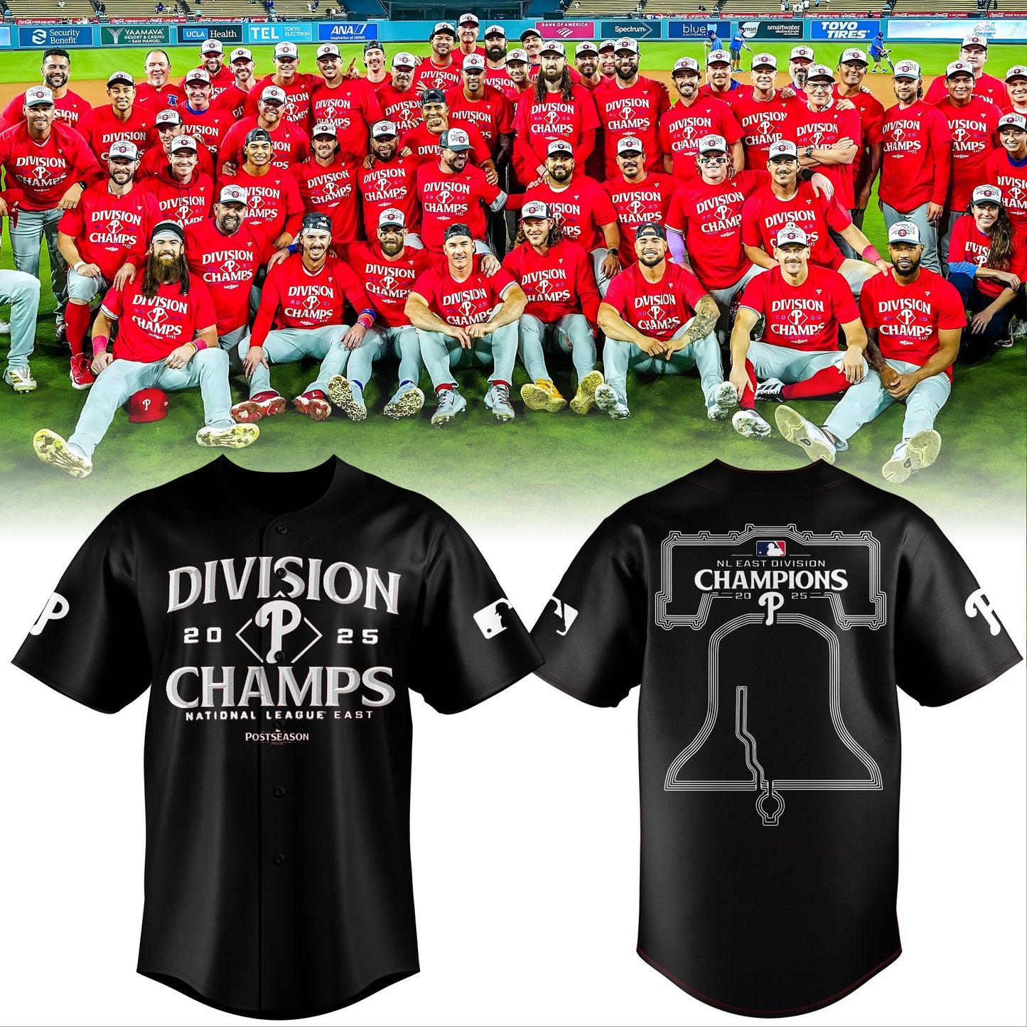 Philadelphia Phillies BACK-TO-BACK NL EAST CHAMPIONS Baseball Jersey