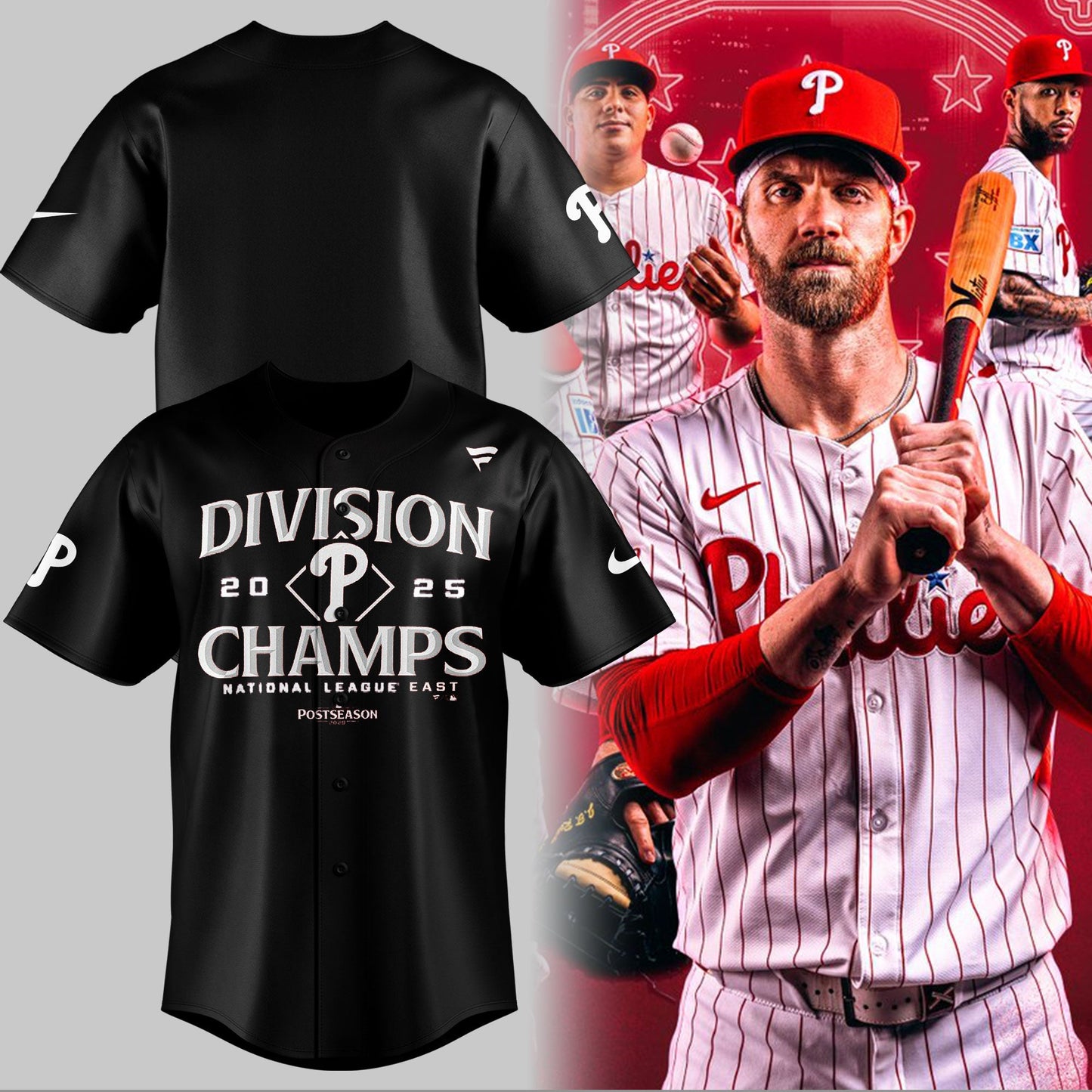 Philadelphia Phillies BACK-TO-BACK NL EAST CHAMPIONS Baseball Jersey