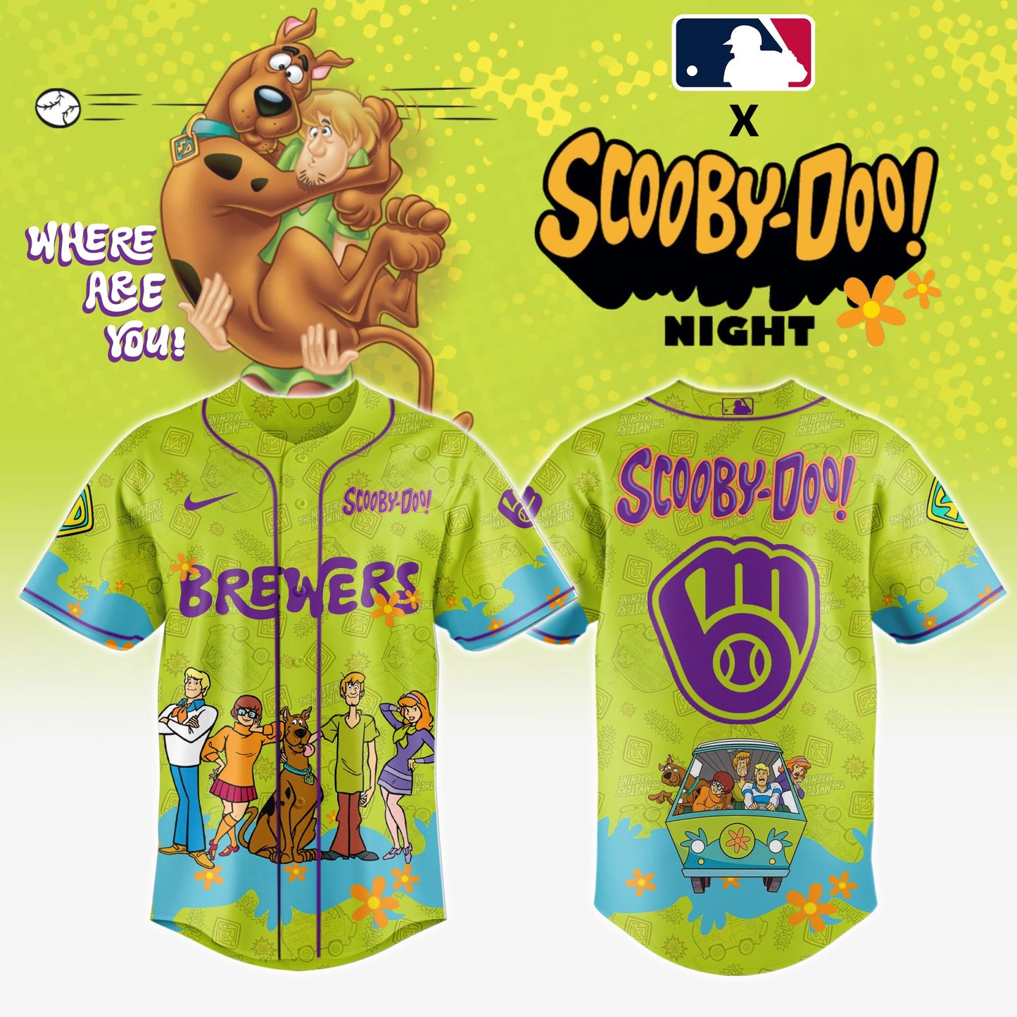 Milwaukee Brewers x Scooby Doo Jersey Editions Limited
