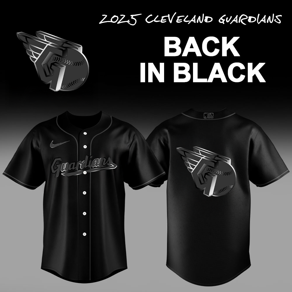 Cleveland Guardians Back In Black 2025 Jersey