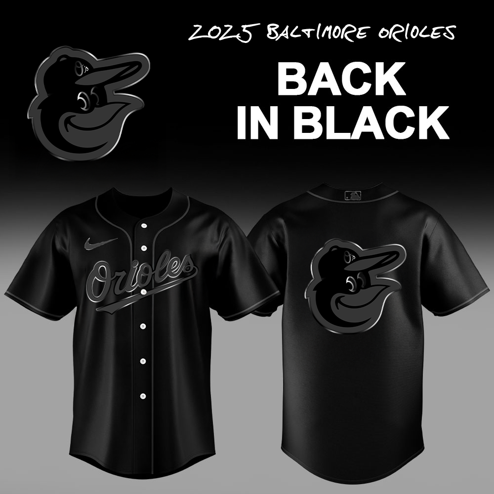 Baltimore Orioles Back In Black 2025 Jersey