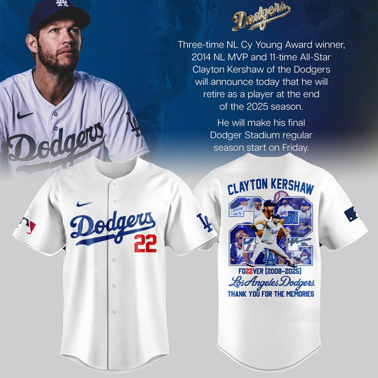 Los Angeles Dodgers Thank You Clayton Kershaw Limited Edition Jersey