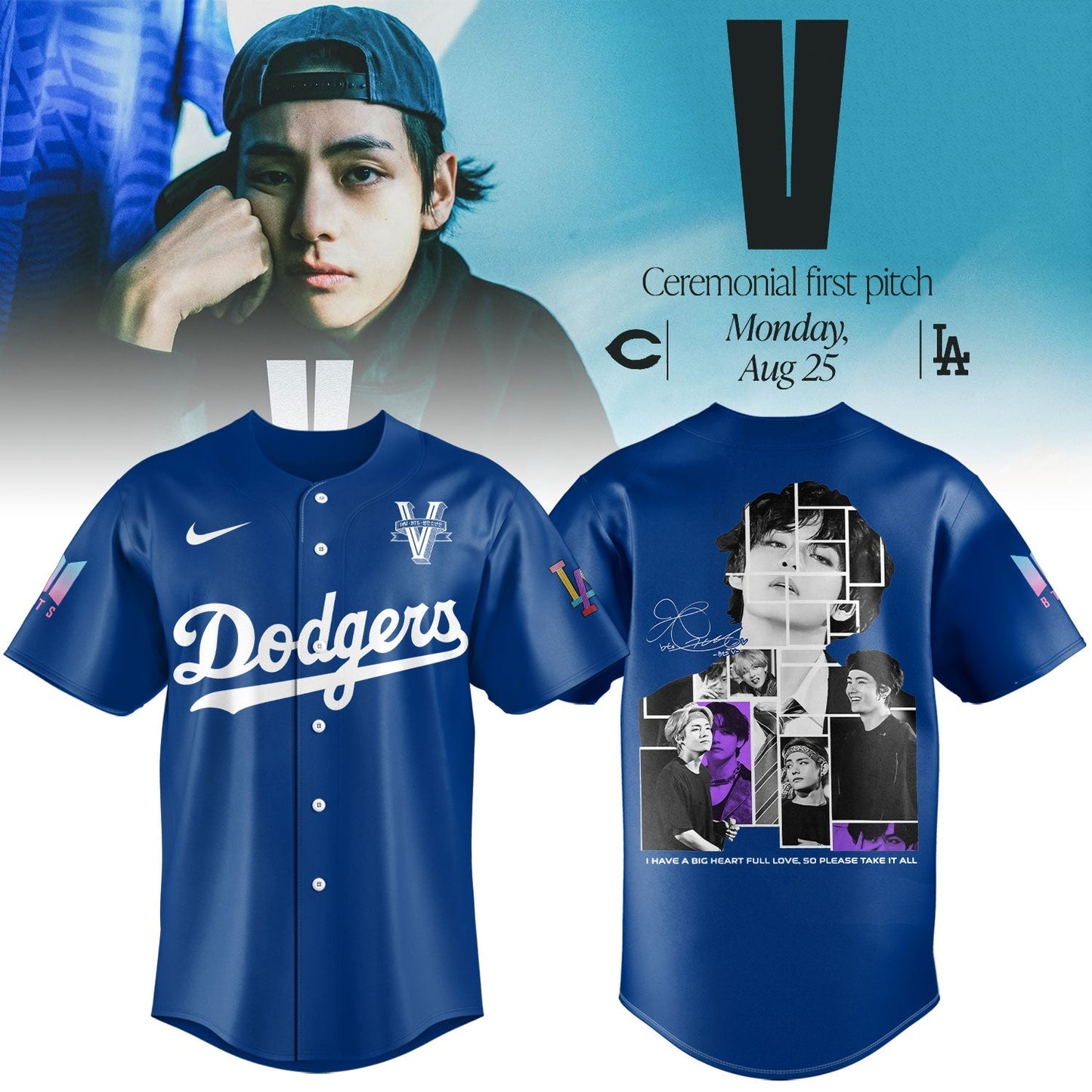 Los Angeles Dodgers x V BTS Jersey