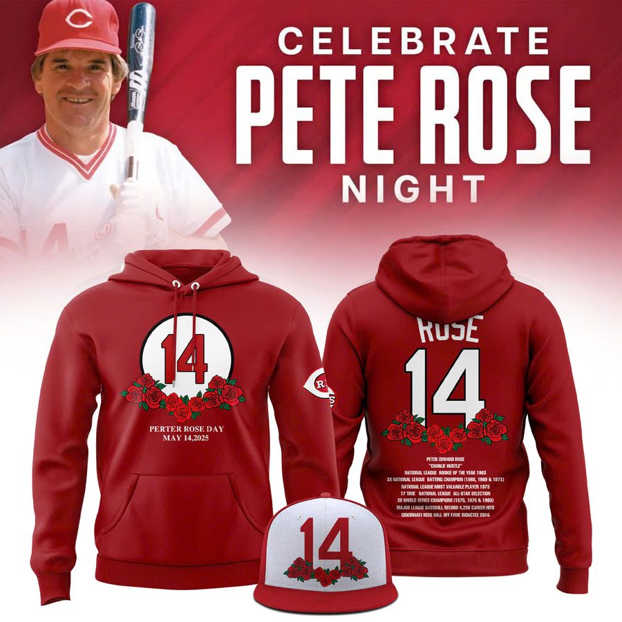 Cincinnati Reds 2025 Pete Rose Day Pullover Hoodie