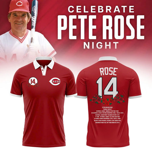 Cincinnati Reds 2025 Pete Rose Day Polo