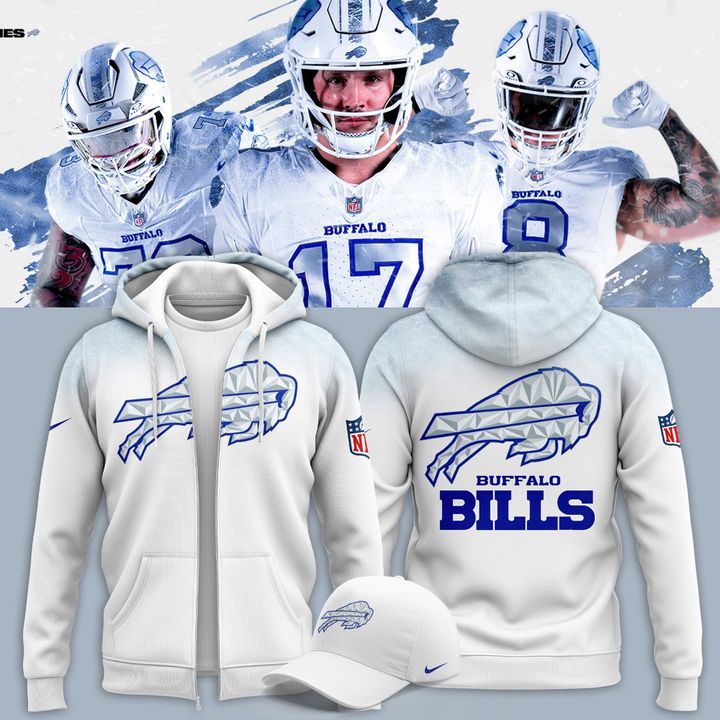Buffalo Bills Rivalries 2025 Zip Hoodie-White