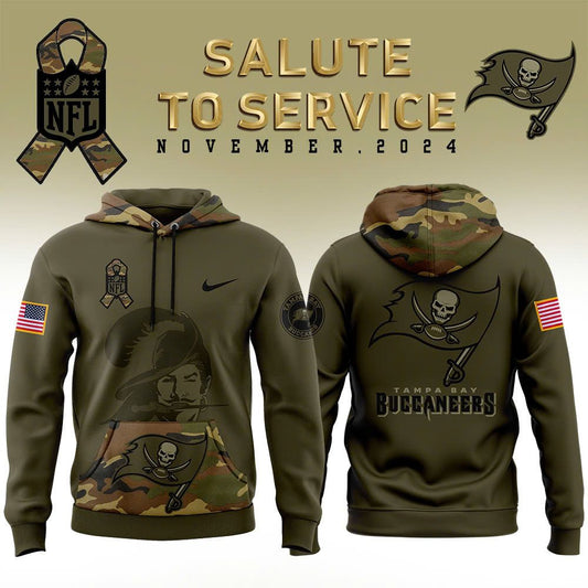 Tampa Bay Buccaneers Camo 2025 Salute to Service Club Hoodie