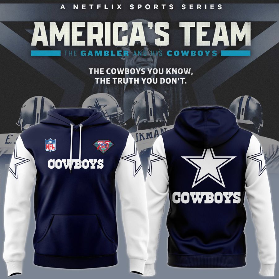 Navy Dallas Cowboys 1995 Throwback Retired Player Hoodie