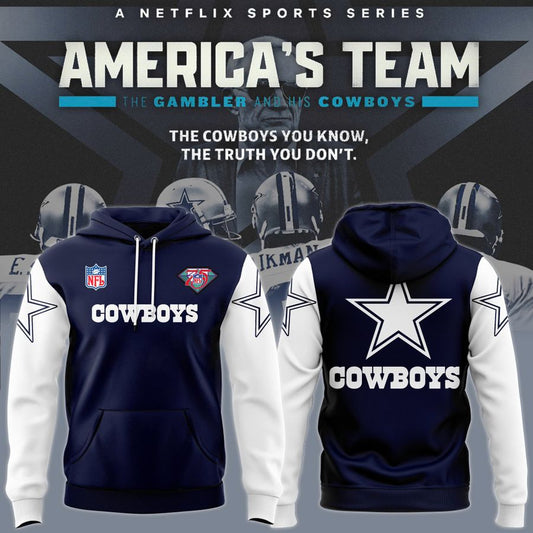 Navy Dallas Cowboys 1995 Throwback Retired Player Hoodie