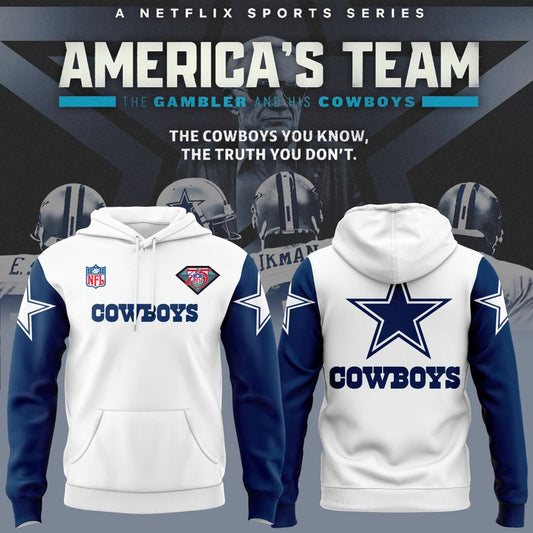 White Dallas Cowboys 1996 Throwback Retired Player Hoodie