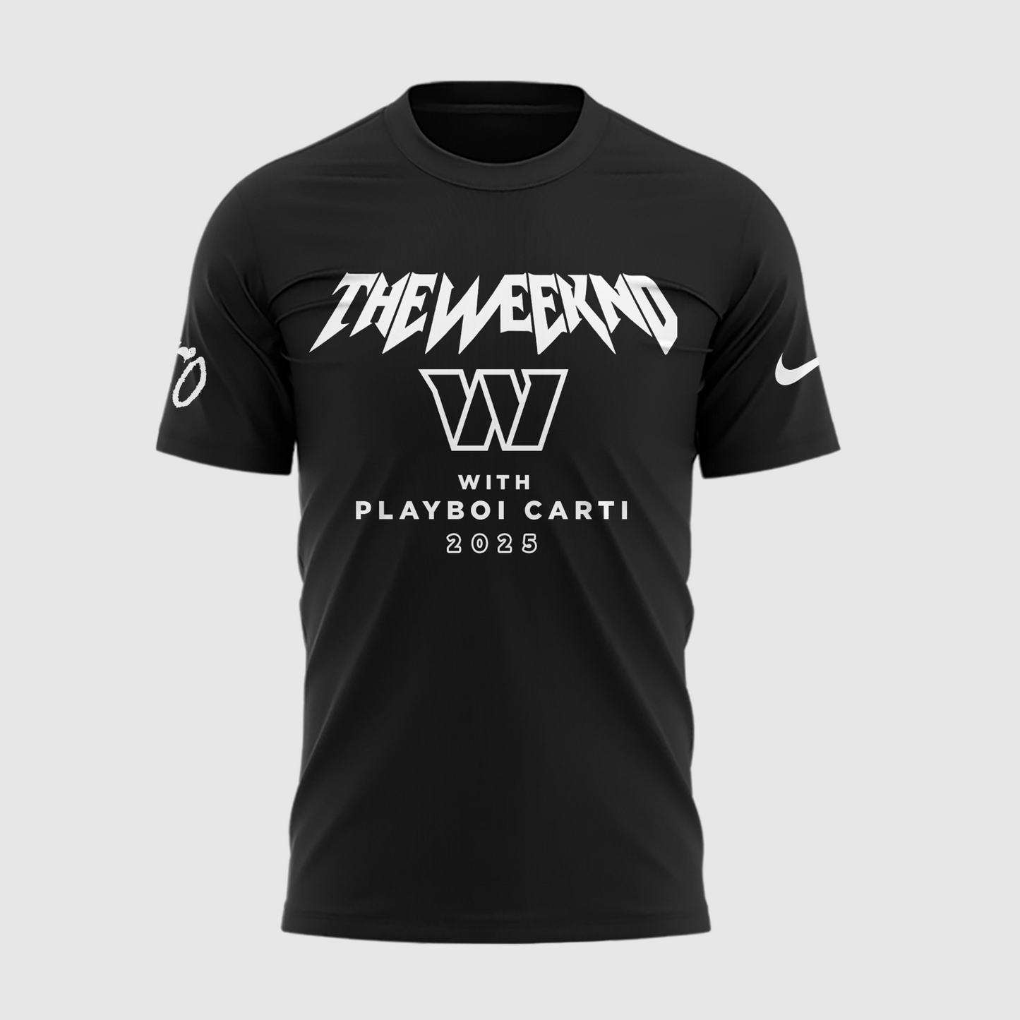 Exclusive Version Washington Commanders x The Weeknd 2025 Black Tshirt