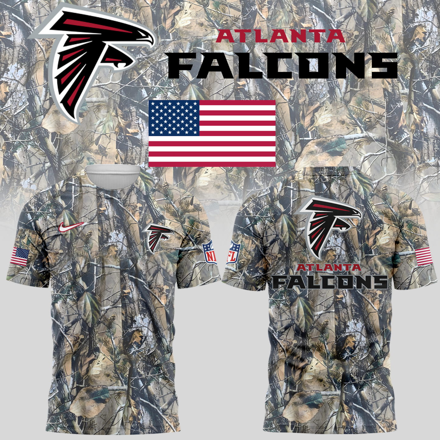 Limited Edition Atlanta Falcons Camo Tshirt 2025