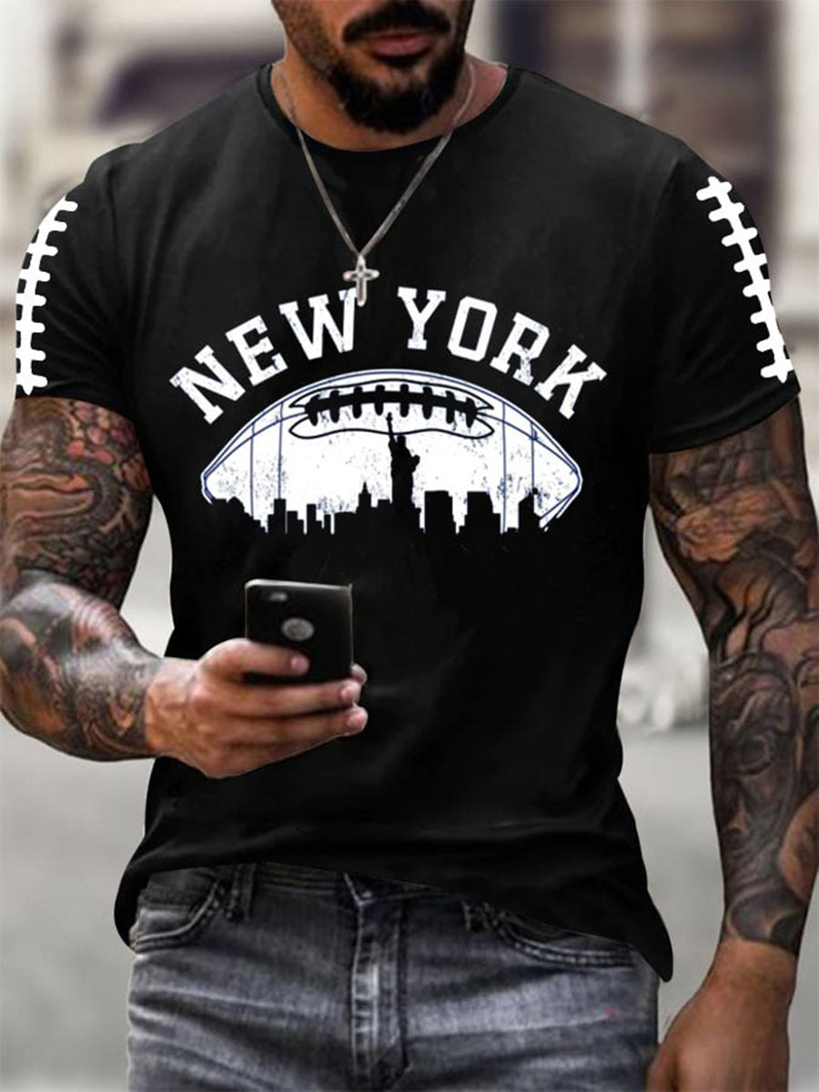 Men's New York Football Short Sleeves T-shirt