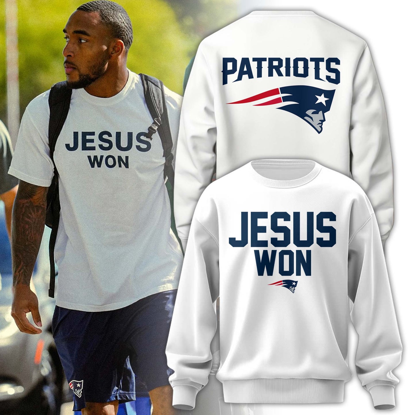 New England Patriots “Jesus Won” Sweatshirt