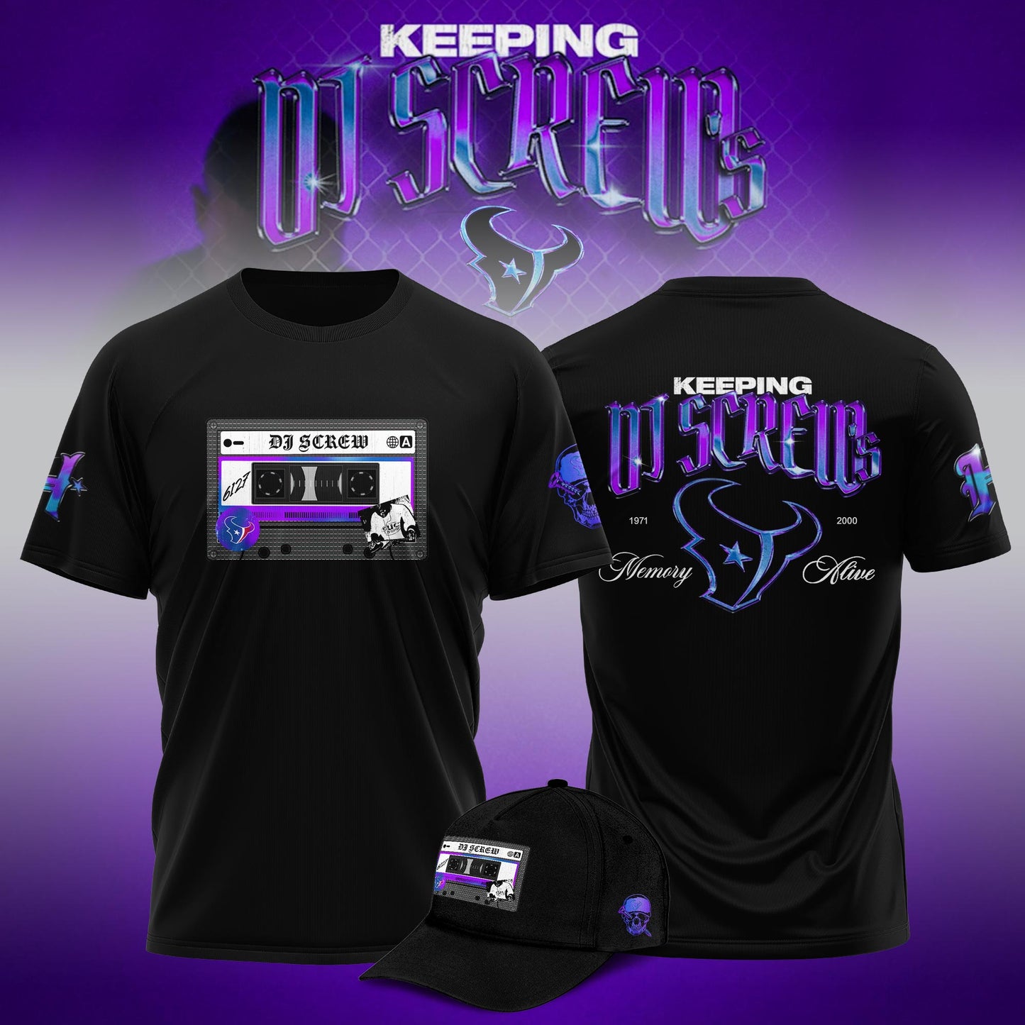 Houston Texans Honor All-Time DJ Screw Limited Edition Shirt – Black