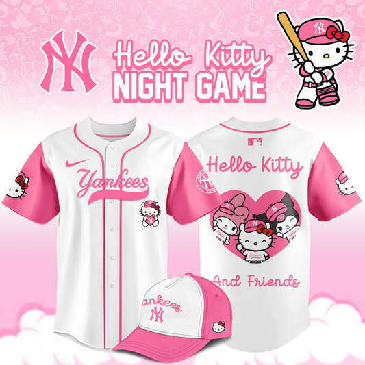 New York Yankees x Hello Kitty Night Game Limited Edition Jersey 2025 - BeeHP Print