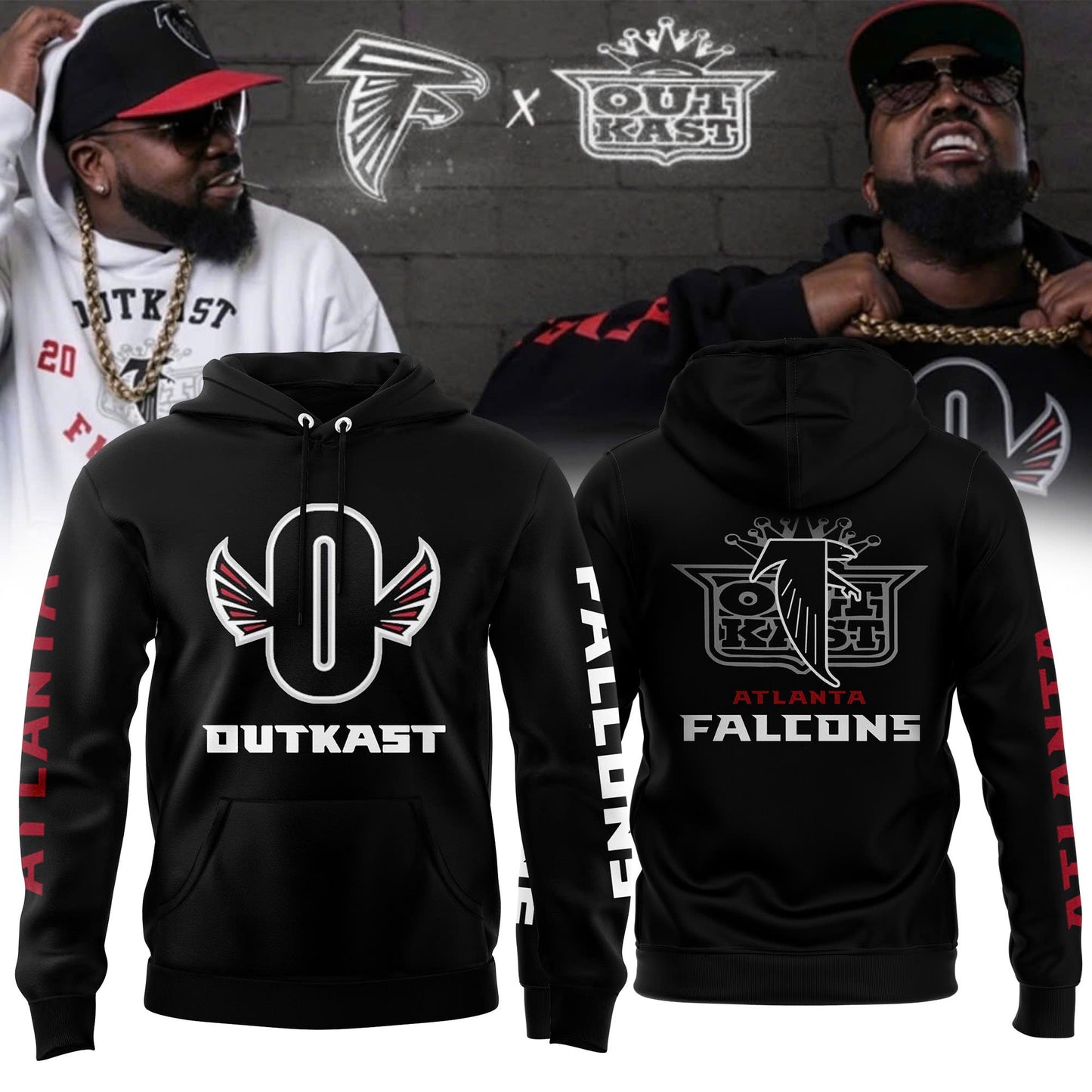 Outkast x Atlanta Falcons White Pullover 2024 Hoodie