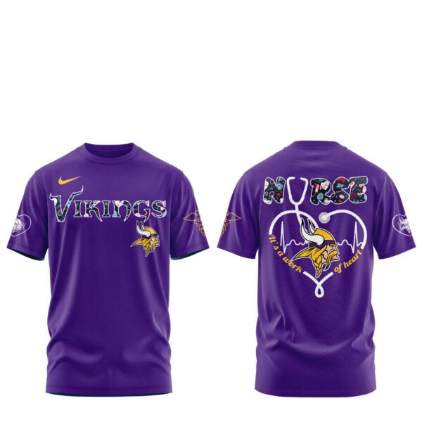 Minnesota Vikings Nurses Appreciation Purple Tshirt