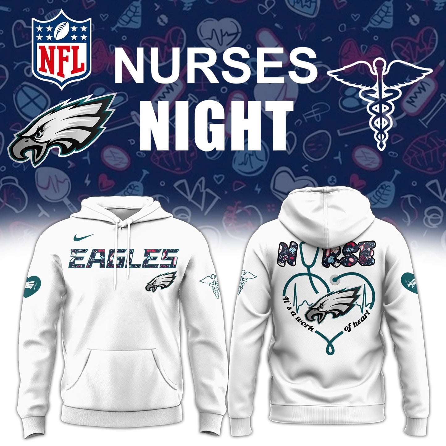 Philadelphia Eagles Nurses Appreciation Hoodie