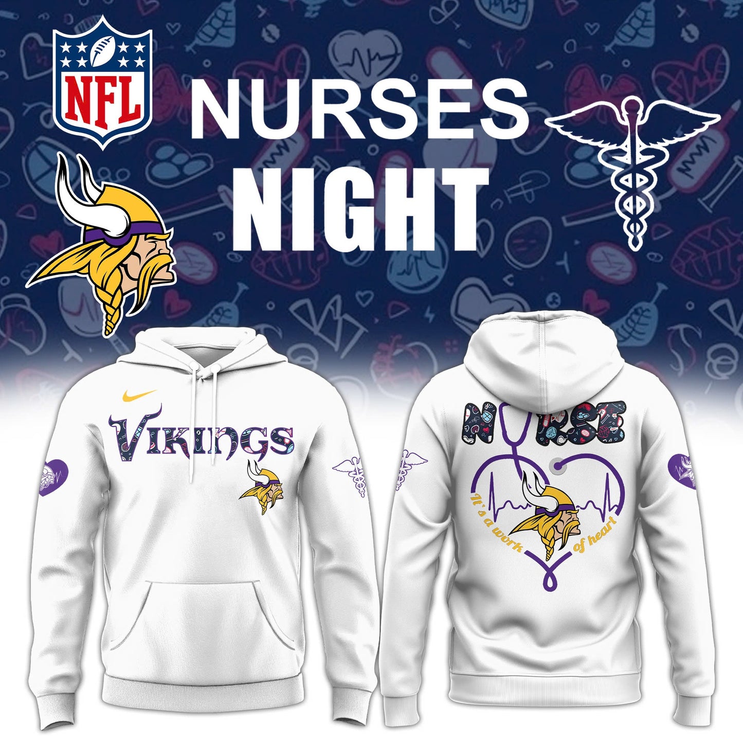 Minnesota Vikings Nurses Appreciation Hoodie