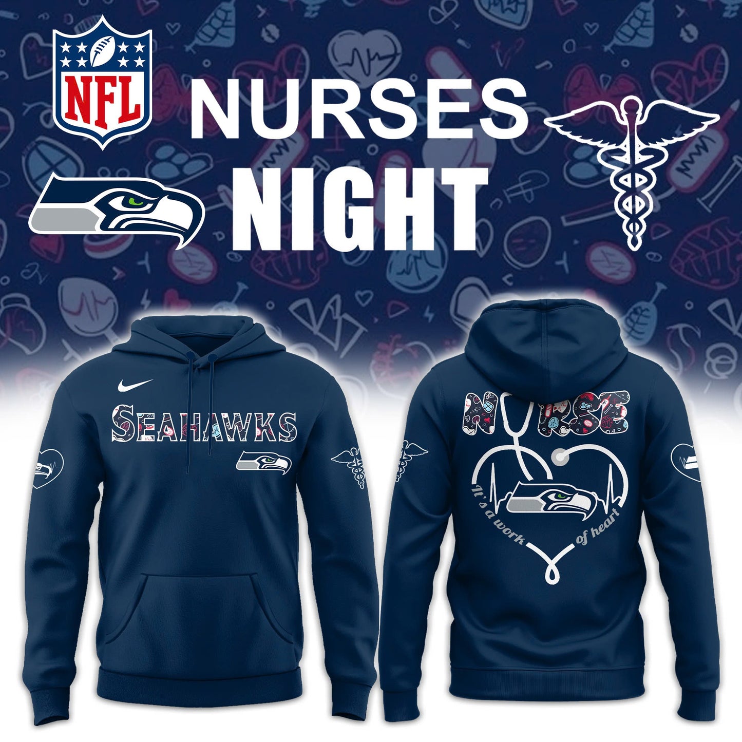 Seattle Seahawks NURSES NIGHT Hoodie | Jogger | Cap
