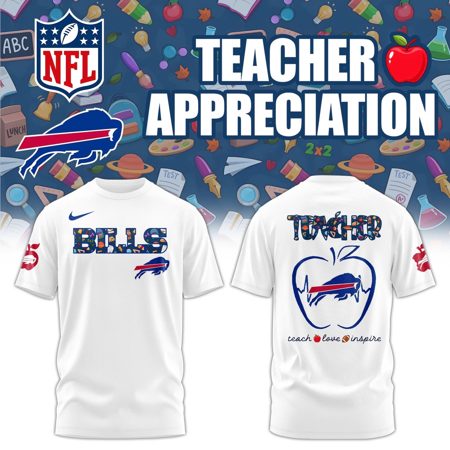 Buffalo Bills TEACHER NIGHT Combo T-Shirt