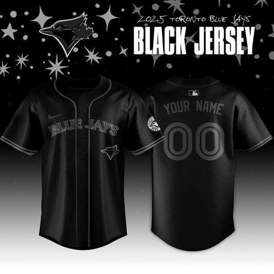 Limited Edition Toronto Blue Jays Back In Black Custom Name & Number 2025 Jersey
