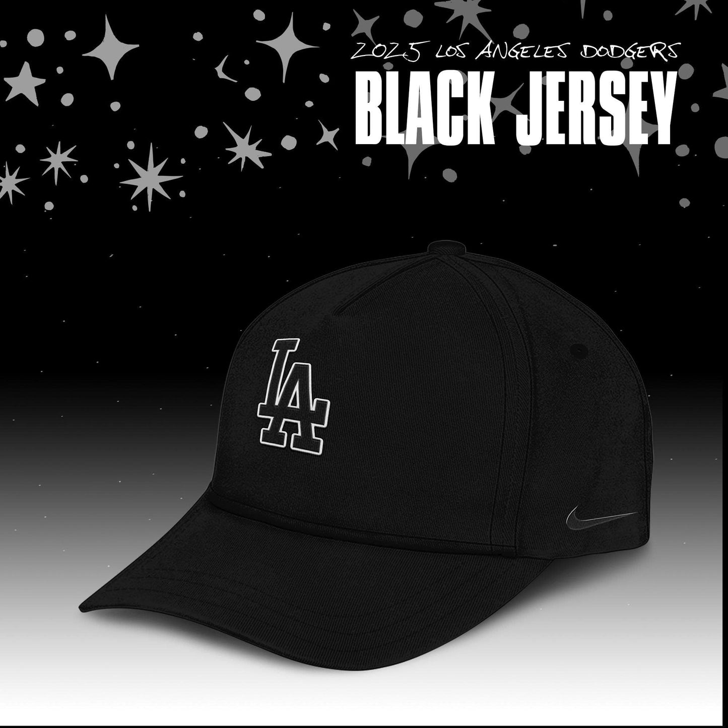 Limited Edition Los Angeles Dodgers Back In Black Custom name & Number Jersey