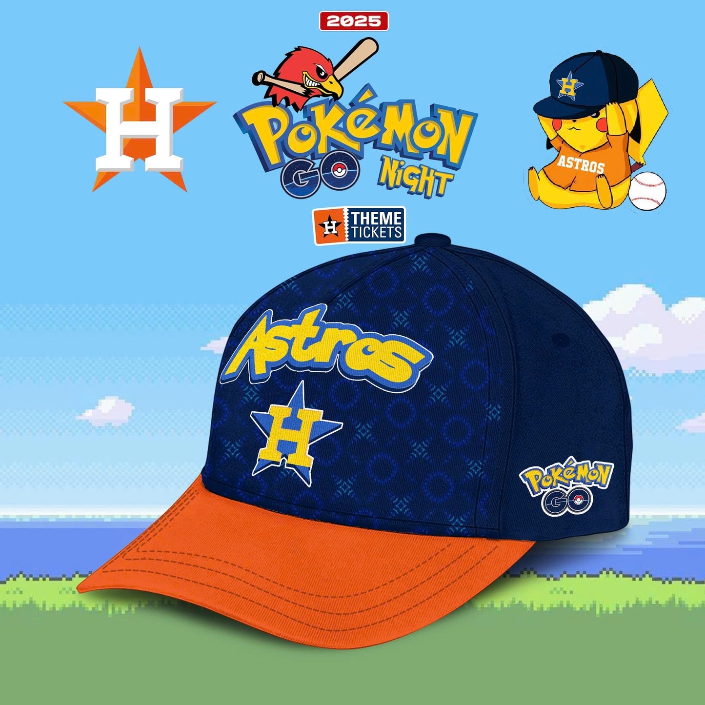 Houston Astros MLB x Pokémon Go Night 2025 Limited Edition Jersey
