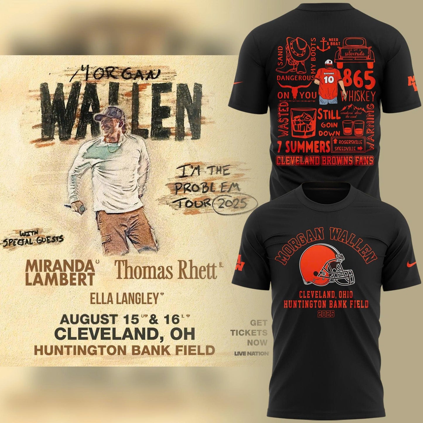 Exclusive Morgan Wallen x Cleveland Browns T-Shirt 2025 For Fans!