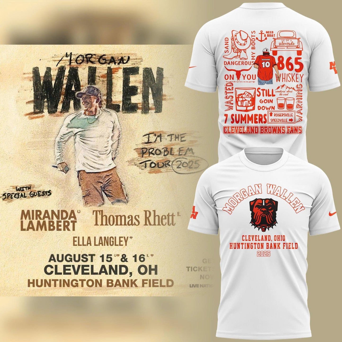 Exclusive Morgan Wallen x Cleveland Browns T-Shirt 2025 For Fans!