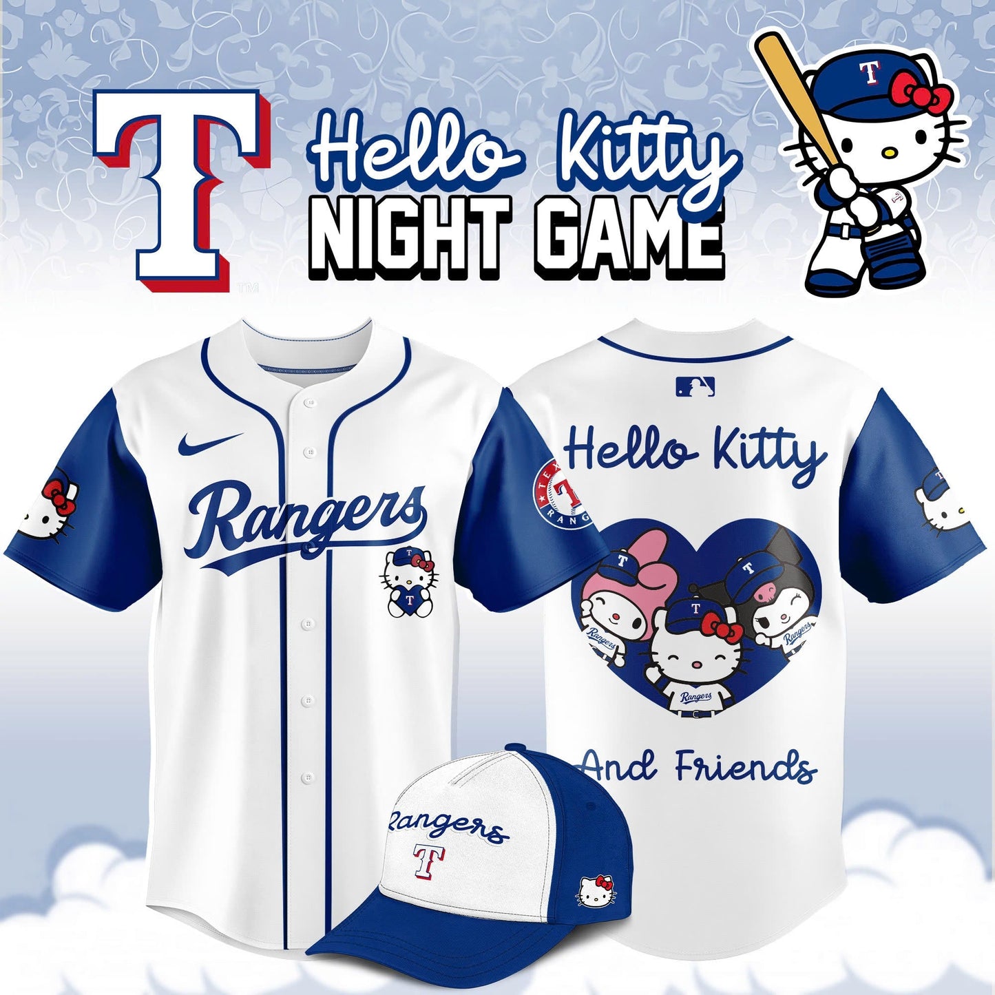 Texas Rangers MLB x Hello Kitty And Friends Night Game Limited Edition Jersey 2025