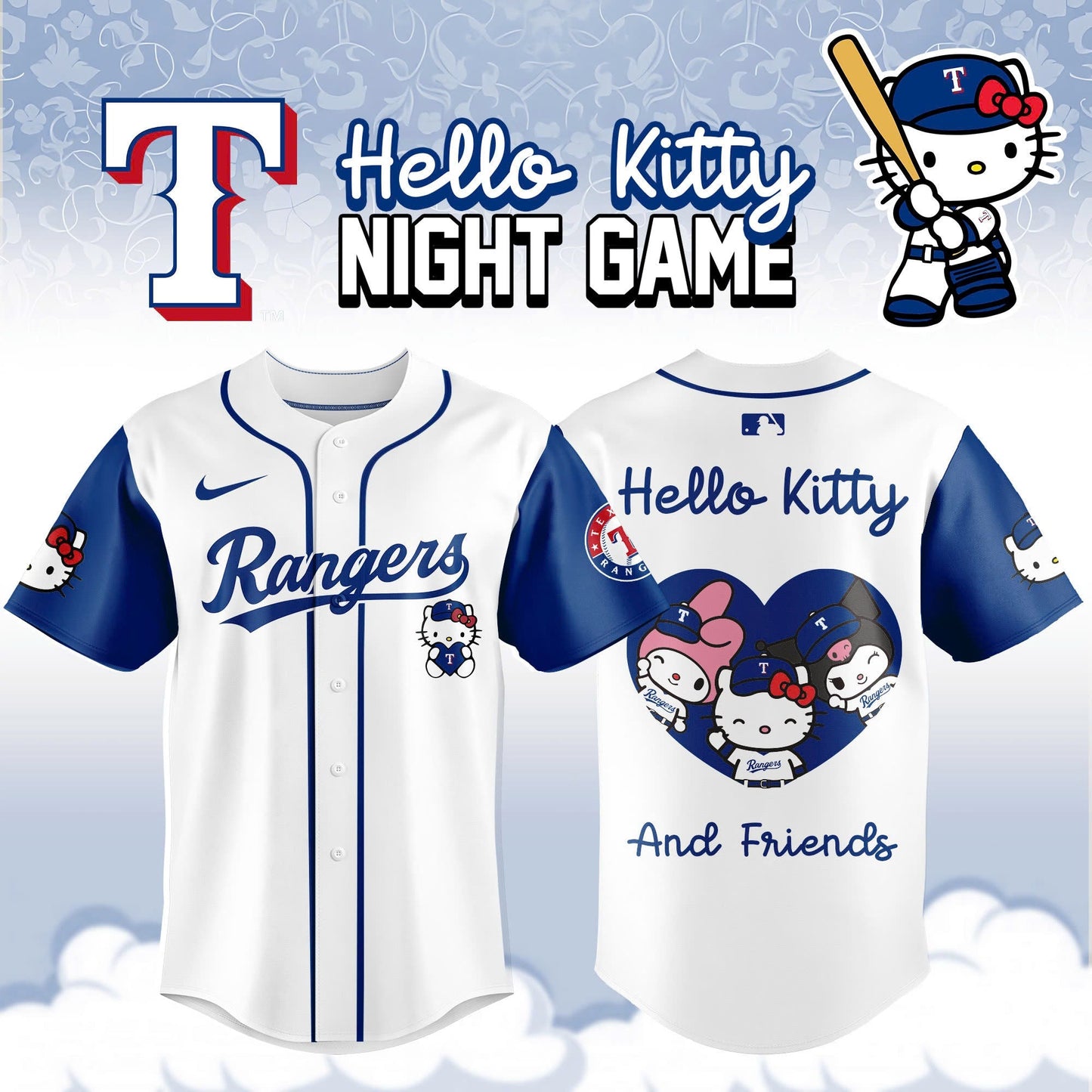 Texas Rangers MLB x Hello Kitty And Friends Night Game Limited Edition Jersey 2025