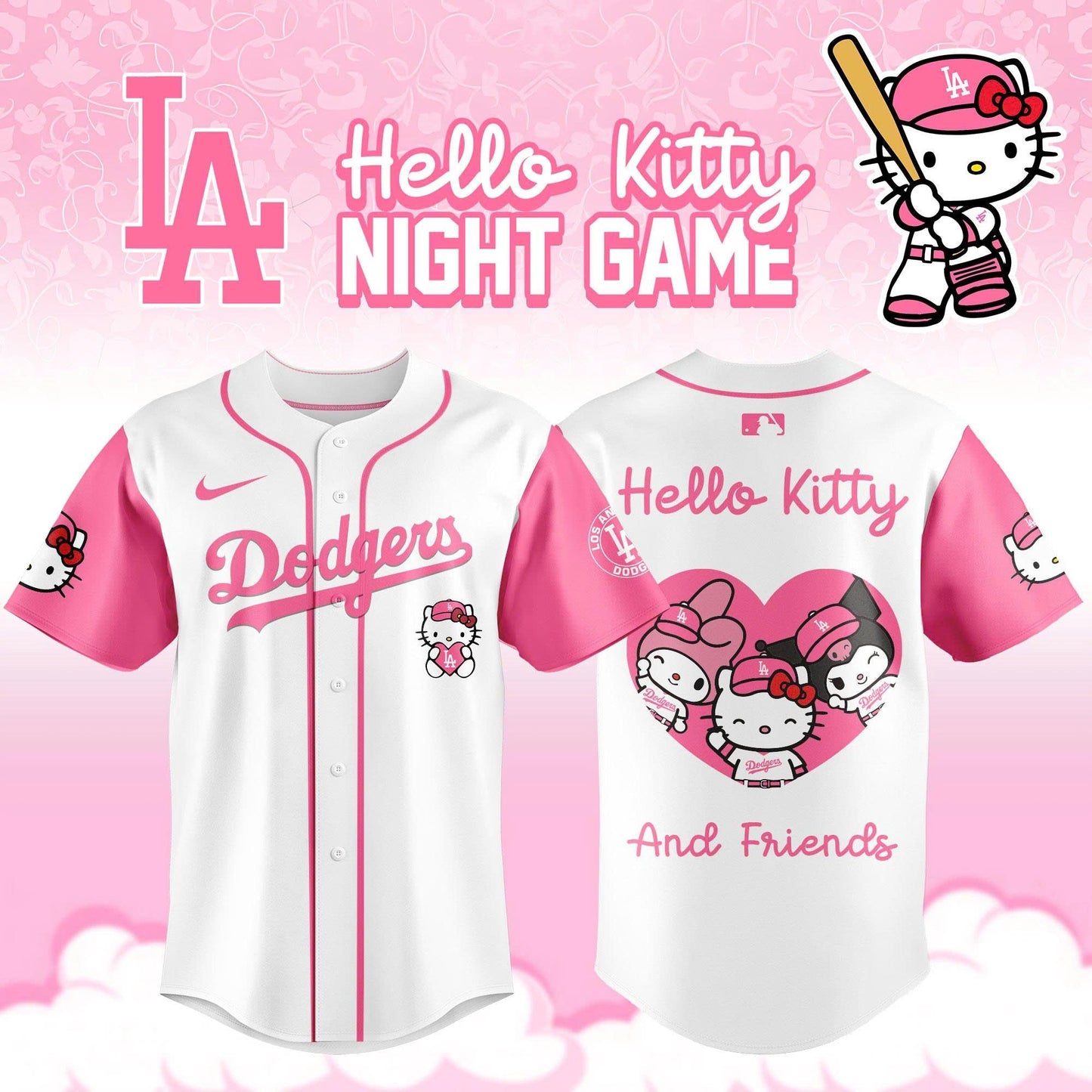 Los Angeles Dodgers MLB x Hello Kitty Night Game Limited Edition Jersey 2025
