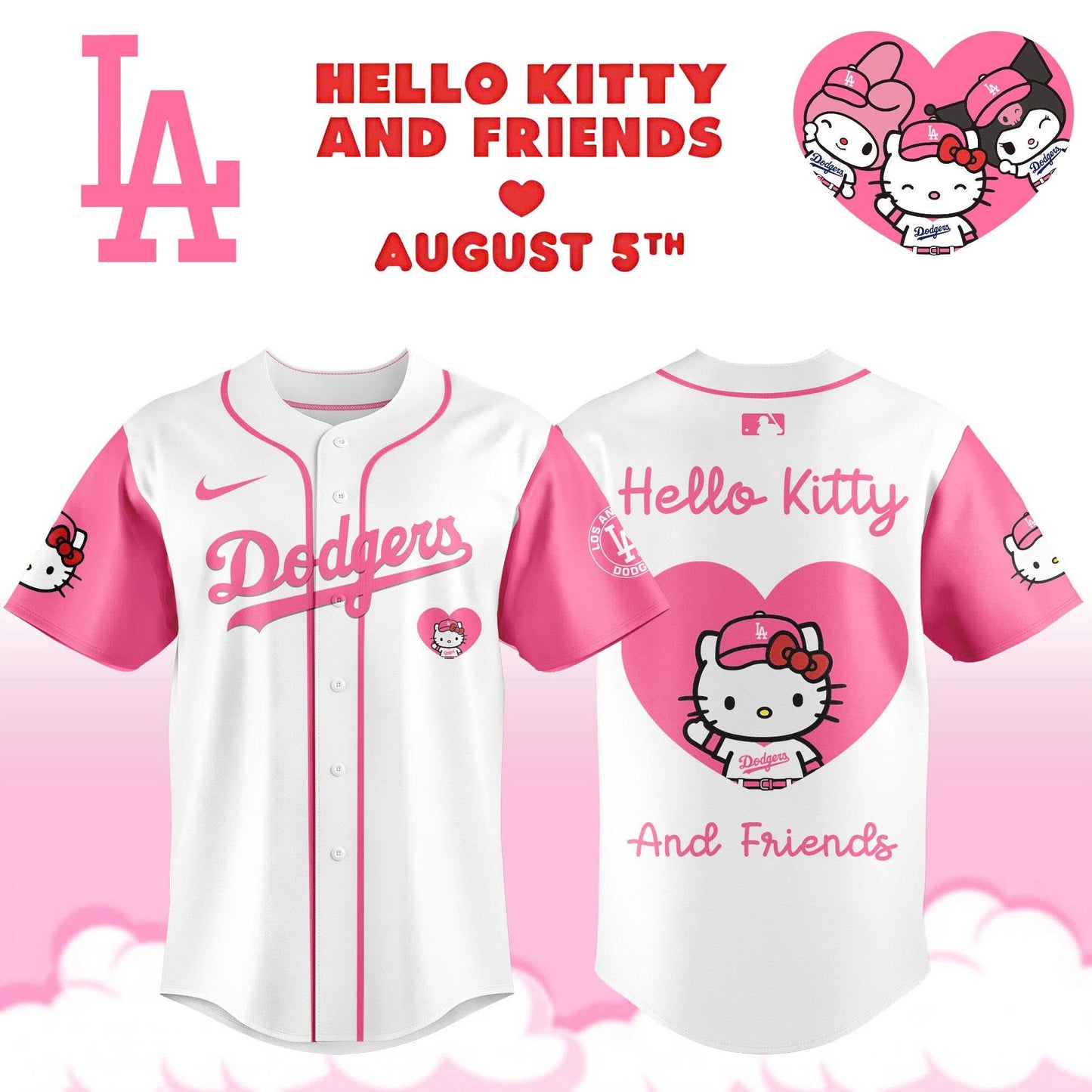Los Angeles Dodgers MLB x Hello Kitty Night Game Limited Edition Jersey 2025